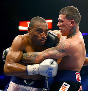 Gabriel Rosado (right) suffered a questionable split-decision loss to J'Leon Love on the Mayweather-Guerrero undercard. (Al Bello/Getty Images)
